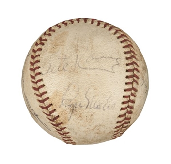 1964-1966 New York Yankees Multi-Signed Ball with Seven Signatures including Mickey Mantle and Roger Maris 
